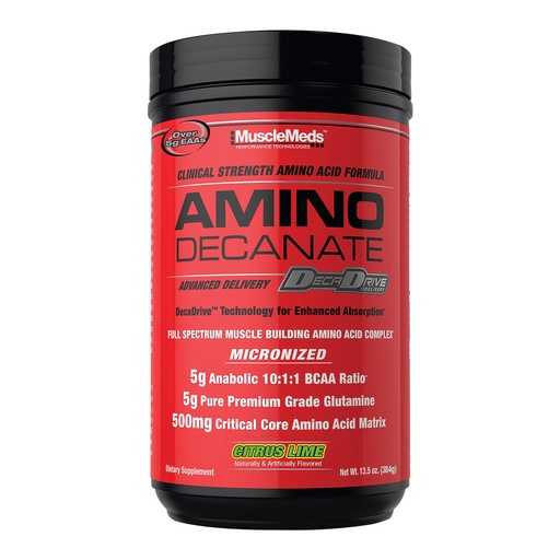 [BRSWIZQRDIDWEFQ3] MuscleMeds Amino Decanate, Citrus Lime,13.5 oz (384g)