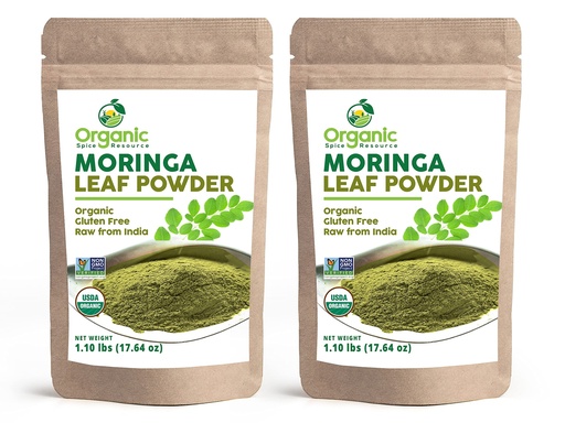 [BRSW2AYRCN7WAFDB] Organic Moringa Powder - 35.28 oz | Pack of 2 | USDA Organics, Non-GMO, Kosher, Halal, Moringa Olifera Powder - 100% Raw and Natural, by OSR