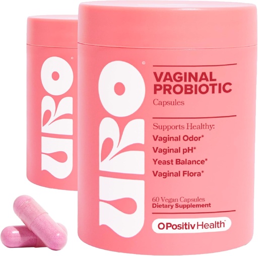 [BRSRAZYOOIHWCDTB] O Positiv URO Vaginal Probiotics for Women pH Balance with Prebiotics & Lactobacillus Probiotic Blend - Vaginal Health Supplement - Promote Healthy Vaginal Odor & Vaginal Flora, 60 Count (Pack of 2)