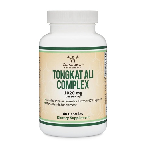 [BRSREED7CEIRSHLF] Tongkat Ali Extract - Ultra High Potency 200:1 - for Men (Longjack) Eurycoma Longifolia, 1000mg per Serving, 60 Capsules - with 20mg Tribulus Terrestris (Third Party Tested) by Double Wood