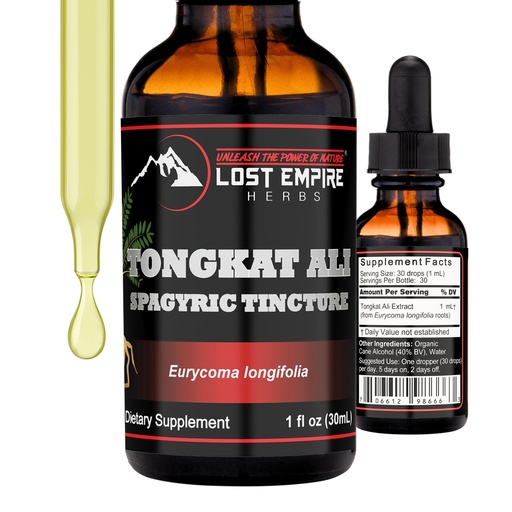 [BRSROC35BMIBME3B] Lost Empire Herbs Tongkat Ali (Eurycoma longifolia) Spagyric Tincture | Energy, Recovery, Stress Relief for Men (1 fl oz)