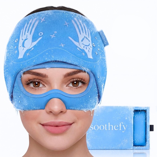 [BRSRAFL7A4PBME33] Migraine Relief Cap with Slide-Up Eye Mask - Patent Pending - Headache Relief Hat for Hangover, Stress, Tension - Buttery Soft, Made for Bad Days
