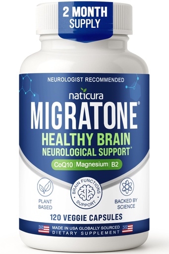 [BRSWGFACOV4GGALZ] Migratone Migraine Relief Nutritional Support Supplement - with Magnesium, Riboflavin Vitamin B2, B6 & B12, Microactive Coq10, Feverfew, PA-Free Butterbur, and Folate - Clinically Preferred Blend