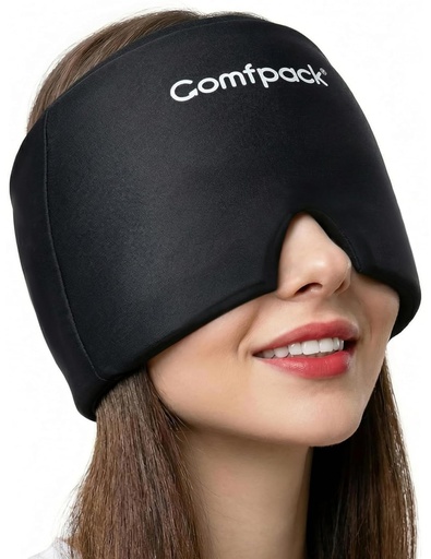 [BRSREBARCAPBYHTB] Comfpack Migraine Relief Cap with 30% Longer Cold, Headache Relief Hat Ice Pack Mask Product, Soft Cooling Gel Head Wrap Cold Therapy Hat for Migraine, Sinus Pain, Stress Relief, Sleep & Hangover