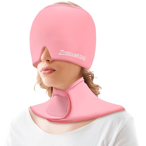 [BRSRGYYQA4CGGFA3] Migraine Relief Cap and Neck Ice Pack Wrap Gel Set, Upgrade Headache Hangover Cold Cap and Cervical Ice Packs Compress Relief for Head Cervical Pain, Stress, Swelling, Office Pressure Gift Women-Pink
