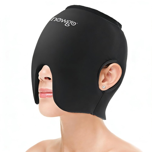 [BRSROGIHDINR4F3H] NEWGO Migraine Headache Relief Cap, Soft Head Ice Pack Wrap Migraine Gel Ice Cap with Full Coverage and Ear Outcuts for Tension Headaches
