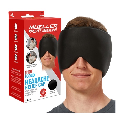 [BRSRABAPBYHAKHI6] Mueller Sports Medicine Slim Migraine Cap, Ice Pack for Injuries and Pain Relief, Hot & Cold Therapy, Black