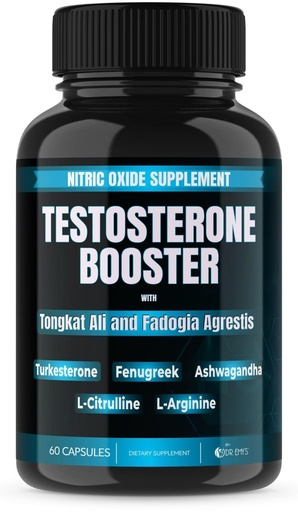 [BRSROGQ5DEMAO3DB] Dr. Emy's (1 Pack Testosterone Booster-Tongkat Ali Fadogia Agrestis Nitric Oxide Ashwagandha Supplement for Men with L Arginine Citrulline Fenugreek - Turkesterone Pre Workout Pump (60 Capsules)