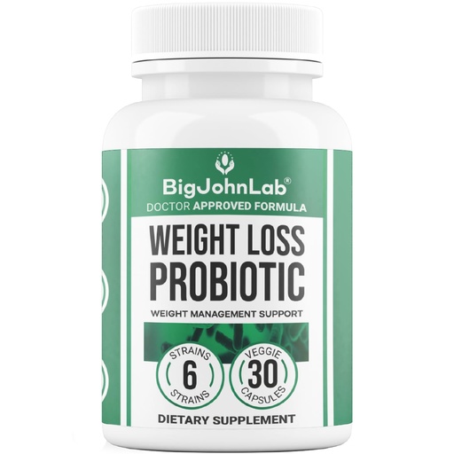 [BRSREYDQOYHWKE3H] BIGJOHNLAB® - Probiotics for Weight Management & Bloating - 6 Probiotic Strains - Prebiotics - Key Ingredient Cayenne & Green Tea - Supports Gut Health - Weight Management for Women & Men - 30 CT