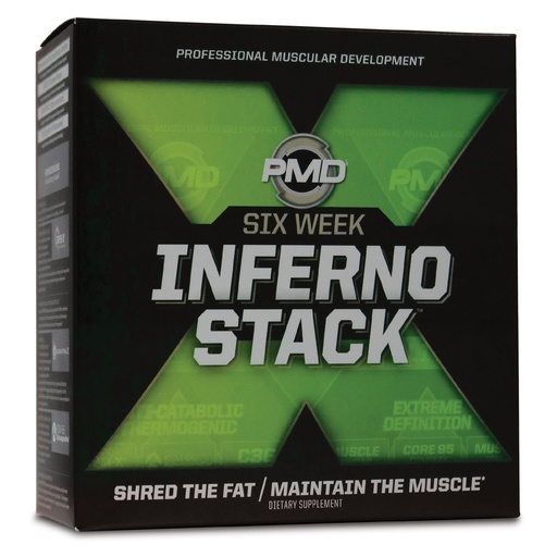 [BRSWGZIQBUCGYGT6] PMD Sports Six Week Inferno Stack - Maximum Strength Fat Burner and CLA Omega Fatty Acid to Lose Fat Fast and Increase Muscle Tone - Arsenal X Inferno/120 Liquid Gels, Omega Cuts Elite/180 Softgels