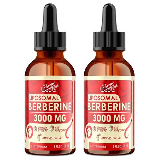 [BRSREGT3OYCB4F3O] Liposomal Berberine Supplement - 3000mg Berberine Complex Activating AMPK, Liquid Drops with Ceylon Cinnamon, Green Tea, Bitter Melon, Turmeric and Prebiotic Blend-for Women & Men - 4 FL OZ