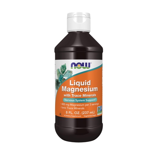 [BRSWIA37CN4B4F3Y] NOW Supplements, Liquid Magnesium with Trace Mineral, Nervous System Support*, 8-Ounce