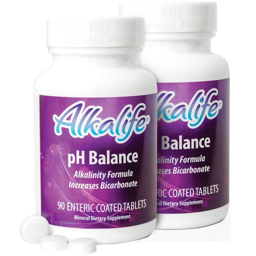 [BRSRA2Q3BMFGEC36] Alkalife pH Balance Tablets, 2 Pack, Alkaline Mineral Support Without the Bottles, Enteric-Coated for Maximum Absorption, Potassium & Sodium Bicarbonate, Immune Support, 90 Tablets (1 Month Supply)