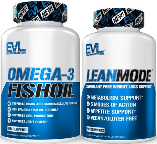 [BRSRG2QCCIFGKFD3] LeanMode Multipurpose Fat Loss Support Supplement (50 Servings) Plus High Strength Omega 3 Fish Oil (120 Servings)