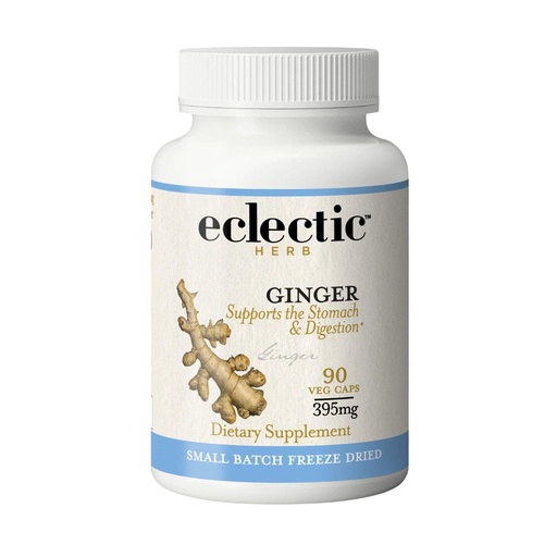 [BRSWIYQTPJ6QMF32] Eclectic Herb - Ginger Capsules | Antioxidants for Heart Support & Digestive Health | Herbal Supplement | US-Grown, Organic, Vegan, Non-GMO, Gluten Free (90 CT | 395 mg)
