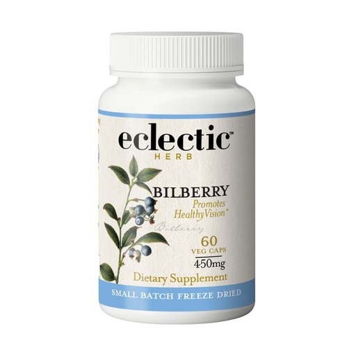 [BRSWGZA5OYFAMYDF] Eclectic Herb - Bilberry Capsules | Vision Health, Cardiovascular Support & Circulation | Superfood Vitamin & Mineral Supplement | Raw, Freeze Dried, Vegan, Non-GMO, Gluten Free (60 CT | 450 mg)