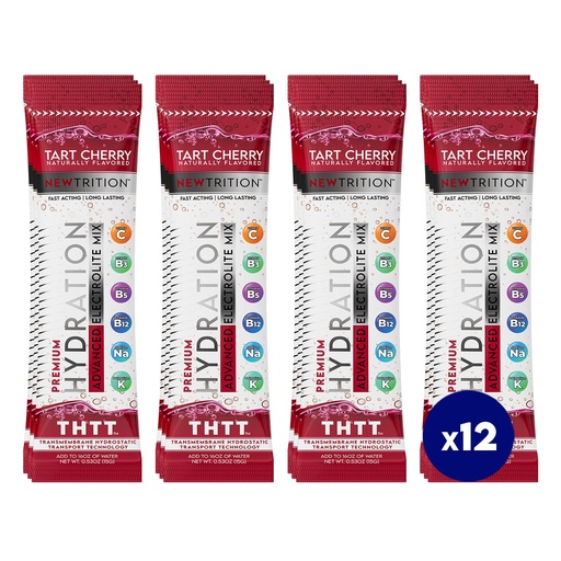 [BRSREFAPOAOR6G3Z] Hydration Powder, Electrolyte Powder Packets, Naturally Flavored Hydrating Packets for Water, Fast Acting Hydrate Electrolytes with Vitamins B&C, Energy & Recovery, Tart Cherry, Pack of 12