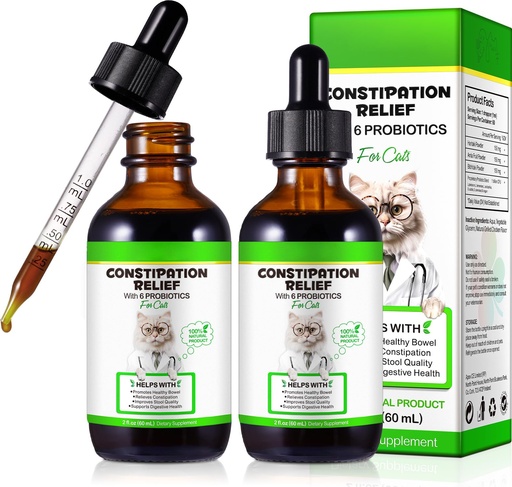 [BRSREFT6AUJRMFDU] Cat Constipation Relief Cat Laxative Constipation Relief for Cats Stool Softeners Cat Probiotics for Indoor Cats Promotes Digestive Health