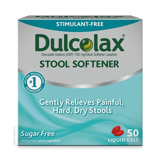 [BRSRAYYYDINR6FLK] Dulcolax Stool Softener Laxative Liquid Gel Capsules Gentle Relief Constipation Irregularity 100ct and 50ct Boxes Docusate Sodium 100mg