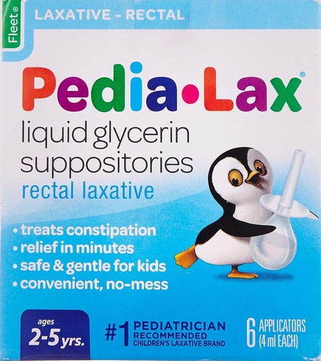 [BRSWIYQ2A57RMCQZ] Fleet Children's Pedia-Lax Liquid Glycerin Suppositories -- 6 Suppositories