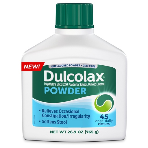 [BRSREAAHBECBQALX] Dulcolax Laxative Powder, Gentle Constipation Relief, Stool Softener with PEG 3350, Nonstimulant Formula, No Harsh Side Effects, for Adults, Men, & Women, 45 Doses