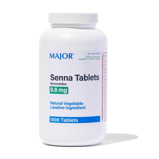 [BRSWGC3RCIFWM3DJ] Major Senna 8.6 mg Natural Vegetable Laxative Tablets - Made With Sennosides - 1000-Count