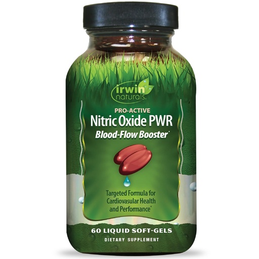 [BRSROFAHAB5WGGY6] Irwin Naturals Pro-Active Nitric Oxide PWR - Blood-Flow Booster with L-Citrulline Beet Root & Red Spinach - Supports Cardiovascular and Physical Performance Supplements - 60 Liquid Soft-Gels