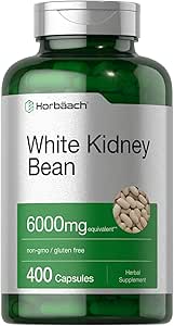 [BRSROFIEBZ5Q4HLZ] Horbäach White Kidney Bean Extract Capsules | 6000mg | 400 Count | Non-GMO & Gluten Free
