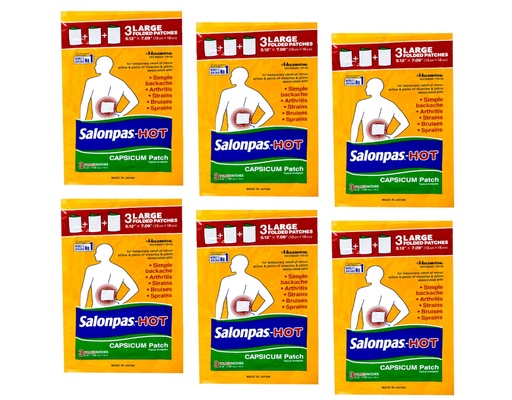 [BRSWYZQ3BUOWO2Q4] Salonpas-Hot Capsicum Patch 3 Count (Pack of 6)