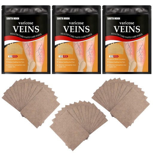 [BRSROGQEBUOQE2Y6] 36PCS Varicose Veins Patch - Natural Relief Treatment for Legs, Spider Varicose Vein, Strengthen Capillary Health and Improve Blood Circulation