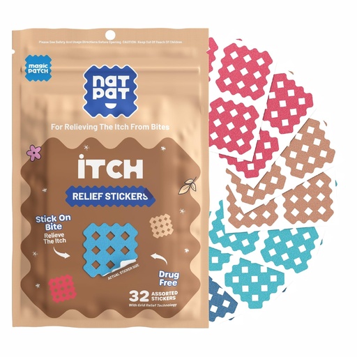 [BRSW2ZIPAEJRGDT3] NATPAT Magic Patch Itch Relief Stickers - Insect Bite Patch for Mosquitos, Ticks, Midges, Sandflies, and Bed Bug Bites - Buzzpatch - 32 Count