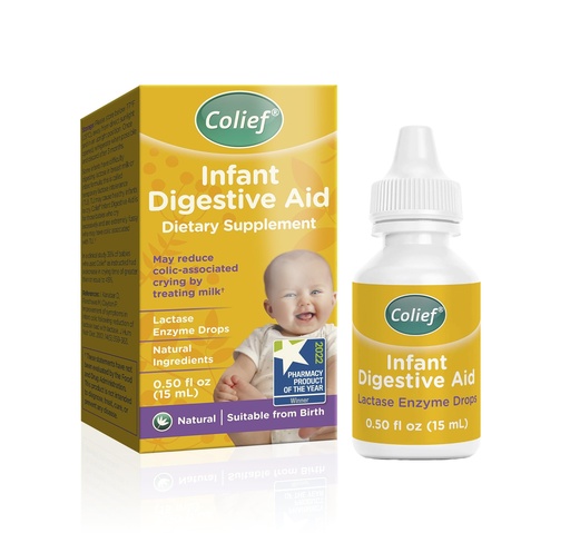 [BRSWGGTRAQBRSAYZ] Colief Infant Digestive Aid | Gas Drops for Babies | Natural & Safe Infant Gas Relief | Reduces Baby Colic, Tummy Bloating, Fussing & Crying | 90 Servings | 0.5 Fl Oz (Single Pack)