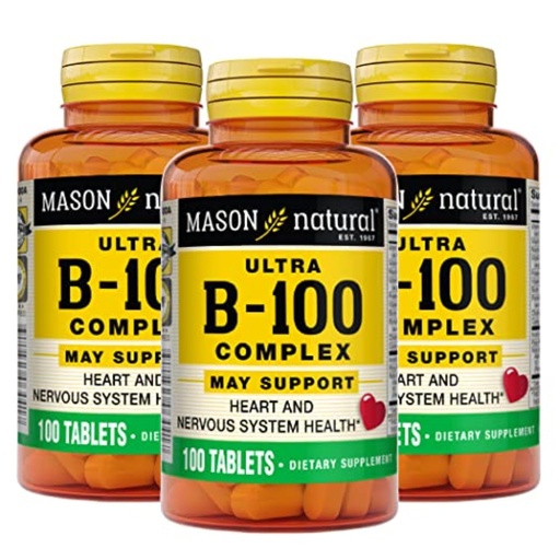 [BRSW2FAPBUARY3LA] MASON NATURAL Ultra B,100 Complex, 300,Day Supply, for Normal Immune Support and Energy Metabolism, 3 Pack