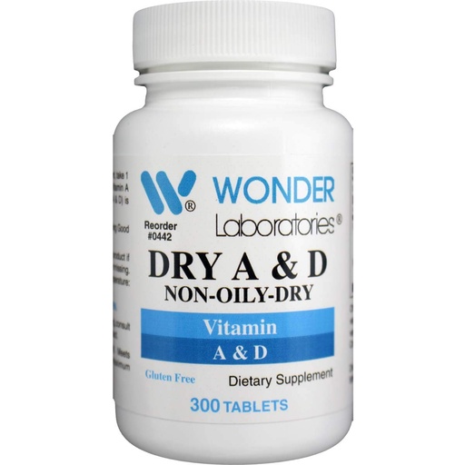 [BRSWY2QTAQHBUH3P] Wonder Laboratories Specially Formulated Vitamin A + Vitamin D, Non-Oily/Dry 10,000 IU of Vitamin A and 800 IU of Vitamin D