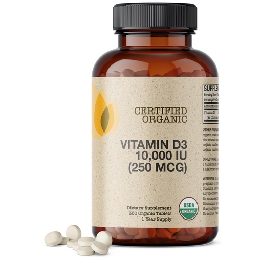 [BRSWYAQBOV5RM3TO] Futurebiotics Vitamin D3 10,000 IU (250 MCG) Supports a Healthy Immune Response, Helps Maintain Strong Bones and Muscles, 360 Organic Tablets