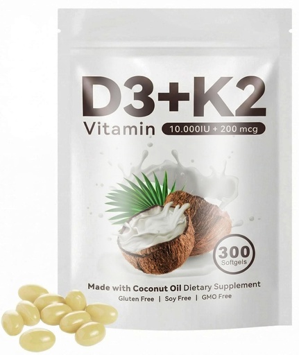 [BRSRGAD3CAHWYDTD] Vitamin D3 + K2 Softgels 10000 IU
