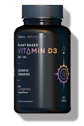 [BRSRACYYBEAQMCQ4] Wildcrafted Vegan Vitamin D3 10,000iu with K1 K2: Natural Plant Based D3 - Burp-Free Patented Coconut MCT Powder for Improved Absorption - Immune Support & Bone Structure (90 Servings) from Lichen