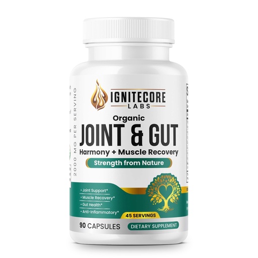 [BRSRGZQLAEFQ2CLF] Organic Joint & Gut Supplement – Turmeric Curcumin, Boswellia, Type II Collagen, Probiotics, Tart Cherry, Ginger & Moringa – Joint Comfort, Mobility & Gut Health – USDA Organic, 2000mg, 90 Capsules