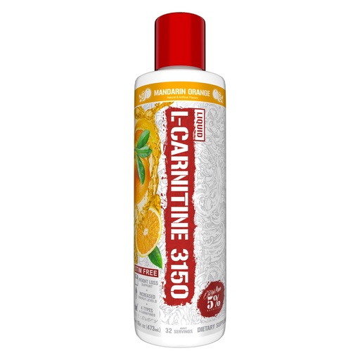 [BRSW2AI7CF6ROADO] 5% Nutrition Rich Piana Liquid L-Carnitine 3150 | Premium 4 Source Blend + GBB, The Super Carnitine (Mandarin Orange)