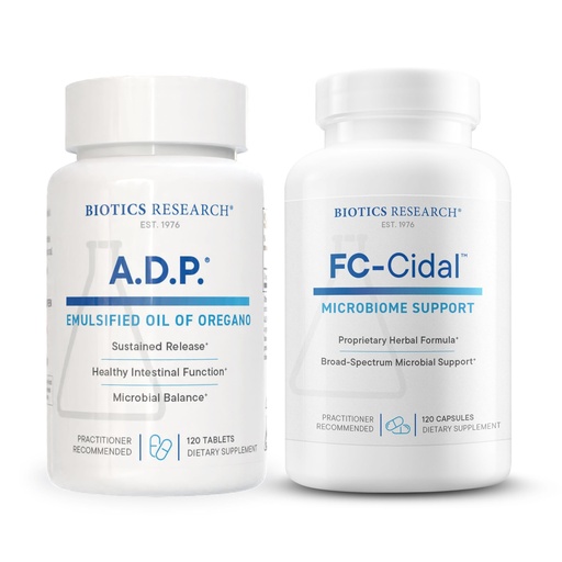 [BRSREHDQAR6GAA3L] Biotics Research A.D.P. Oil of Oregano for GI Cleansing & Antioxidant Support + FC-Cidal Herbal Blend for Gut Lining, Microbial Balance & Immune Health – 120 tabs & 120 caps