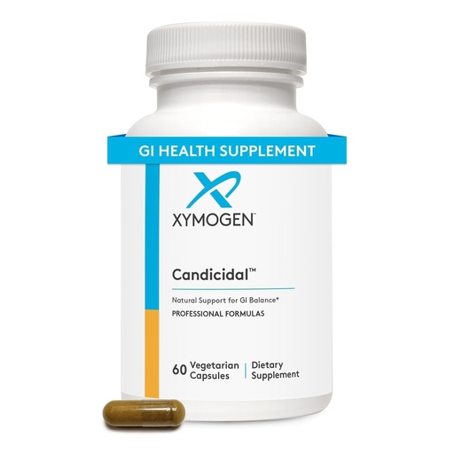 [BRSRMGQTCUBRYA36] XYMOGEN Candicidal - Herbal GI & Microbial Balance Support - Oregano, Olive Leaf & Caprylate - Gluten-Free & Non-GMO - 60 Capsules