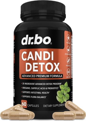 [BRSRAHAPA4CQAH3Z] Candida Cleanse Detox for Women & Men - Candi Detox Support Supplement Pills Kit, Anti Overgrowth Gut Balance Probiotic Flora Complex Supplements - Natural Oral Herbal Oregano & Caprylic Acid Capsules