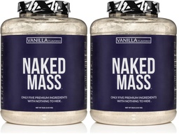 NAKED Vanilla Mass - All Natural Vanilla Weight Gainer Protein Powder - 8lb Bulk, GMO Free, Gluten Free & Soy Free, No Artificial Ingredients - 1,260 Calories - 11 Servings (Pack of 2)