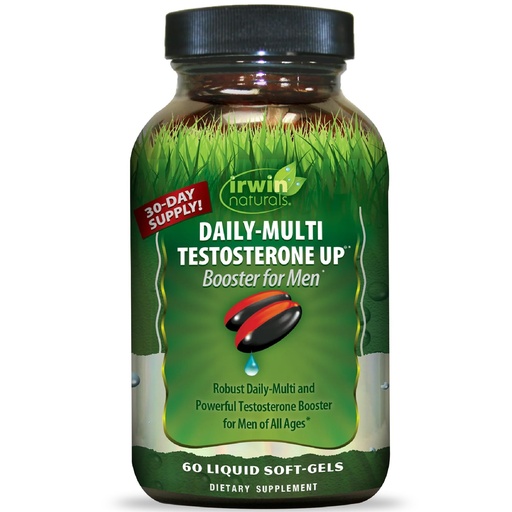[BRSRMCA5A4CQA23G] Irwin Naturals Daily-Multi Testosterone Up for Men – 60 Liquid Soft-Gels – Multivitamin with Ashwagandha, Flaxseed Oil & Herbal Extracts