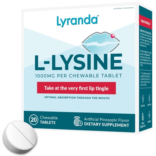 [BRSRA235CAJQ2HLL] Lyranda® - Lysine Cold Sore Treatment - Chewable L-Lysine Tablets - Faster Absorption and Better Hygiene