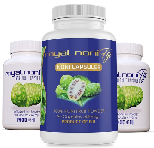 [BRSWGHDRDIBGEYLO] Royal Noni Capsules 100% Organic Noni Fruit Sustainably Grown and Harvested With Fijian Noni Natural Source of Antioxidant and Amino Acids