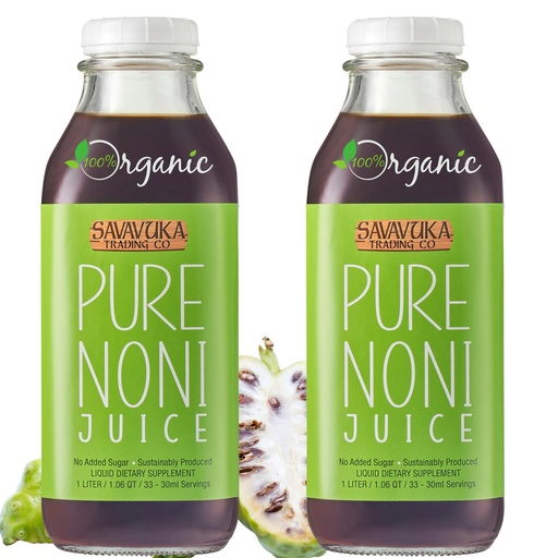 [BRSWYHQEBFYAMYIV] Pure Noni Juice 2 x 1 Liter. Noni Juice Organic 100% Pure - Ultra-Rare - Tested and Verified Max Potency Morinda Citrofolia Concentrate from Fiji - Wild Grown, Harvested at Peak Nutrient Density, Zero Additives - 5 Year Shelf Life