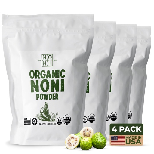 [BRSRMHY2BNYB6FD7] Healing Noni - 4-Pack Zip Plastic Bag 8oz - 100% Pure Organic Powder - All-Natural Unsweetened Fresh Fruit - Farm Direct - USDA Certified