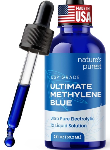 [BRSROCT3CV7RY2TL] Sweat & Soul Methylene Blue Pharmaceutical Grade 2oz - Made in USA - Balanced Electrolytic 1% Solution - USP Grade, No Formaldehyde, No Alcohol, 3rd Party Tested