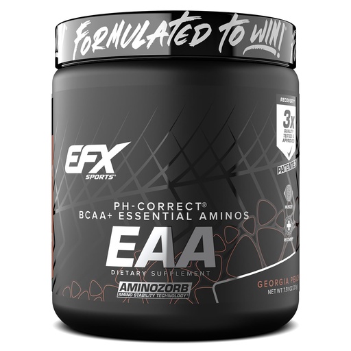 [BRSWGGT6A4MG2A3F] EFX Sports Training Ground EAA | Essential Amino Acids Supplement | Energy & Protein Synthesis | Pre, Intra, or Post Workout | 40 Servings (Georgia Peach)